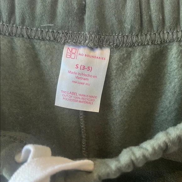 No Boundaries Green Track Pants with Drawstring Waist - Picture 2 of 3